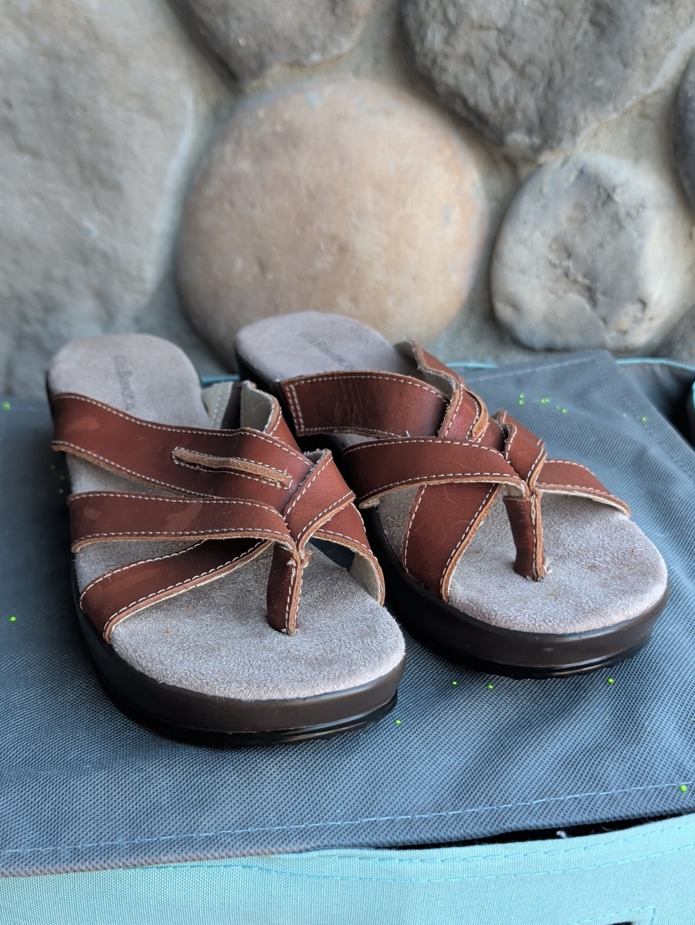 Comfort Step Women’s Brown Leather Sandal - Casual Slide Cushioned Strappy Style